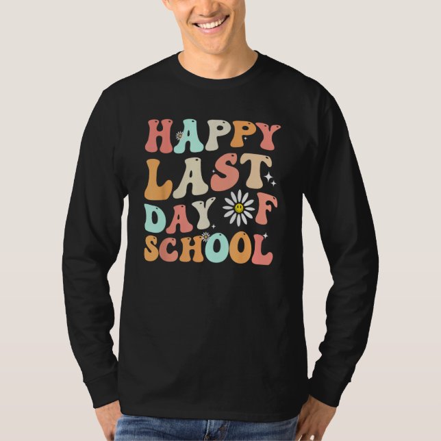 Camiseta happy last day of school teacher student groovy wa (Frente)