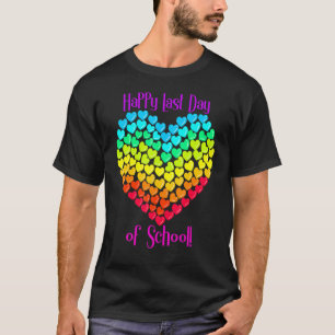 Camiseta Happy Last Day Of School Teacher Student Rainbow H