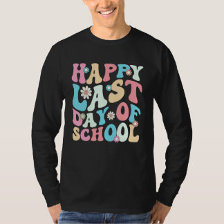 Camiseta Happy Last Days Of School Teacher Kids Retro Groov