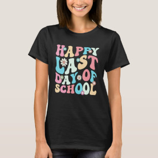 Camiseta Happy Last Days Of School Teacher Kids Retro Groov