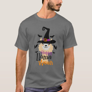 Camiseta Happy Llamaentre Funny Llama Halloween Vibes