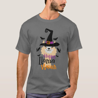 Camiseta Happy Llamaentre Funny Llama Halloween Vibes