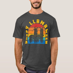 Camiseta Happy Llamaentre Scary assusty Spooky Engraçado Ha