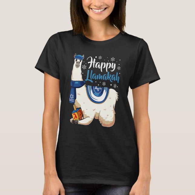 Camiseta Happy Llamakah Hanukkah Chanukkah Jewish Holiday M (Frente)