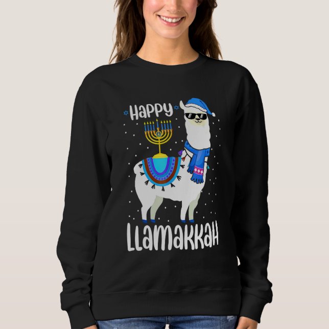 Camiseta Happy Llamakkah Cute Jewish Llama Sunglasses Hanuk (Frente)