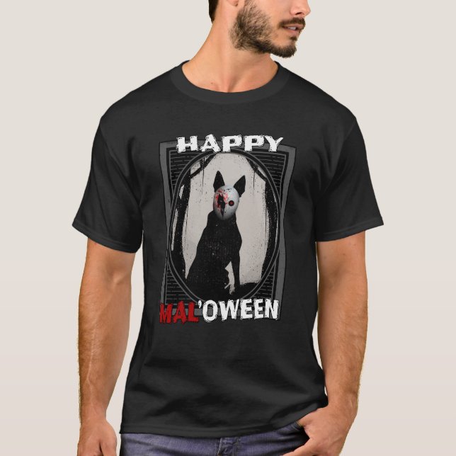 Camiseta Happy Malobetween Belga Malinois Halloween Gift (Frente)