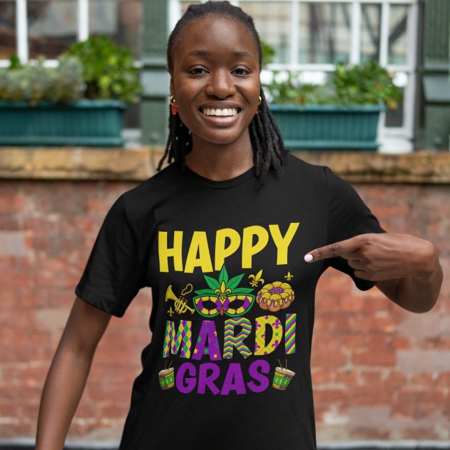 Camiseta Happy Mardi Gras – Perfect for the Ultimate Carniv (Criador carregado)