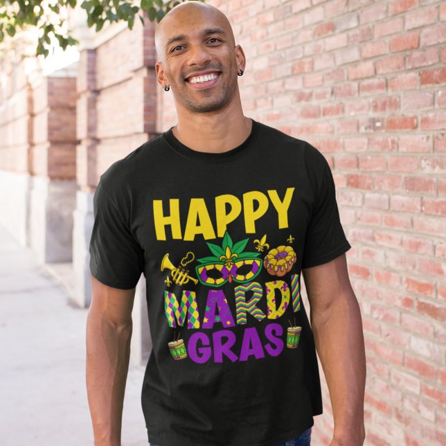 Camiseta Happy Mardi Gras – Perfect for the Ultimate Carniv (Criador carregado)