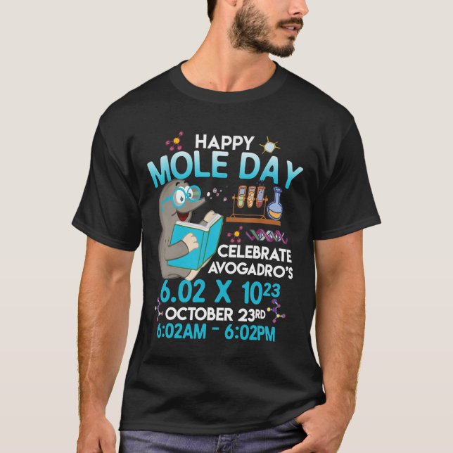 Camiseta Happy Mole Day 23 de outubro, Professor de Química (Frente)