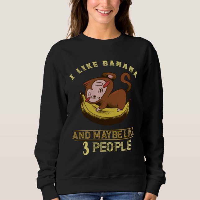 Camiseta Happy Monkey I Like Banana Banana Fruit  Vegetaria (Frente)