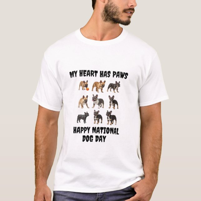 Camiseta Happy National Dog Day - Celebrate Your Best Frien (Frente)