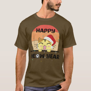 Camiseta happy new year 2023 with funny cat 