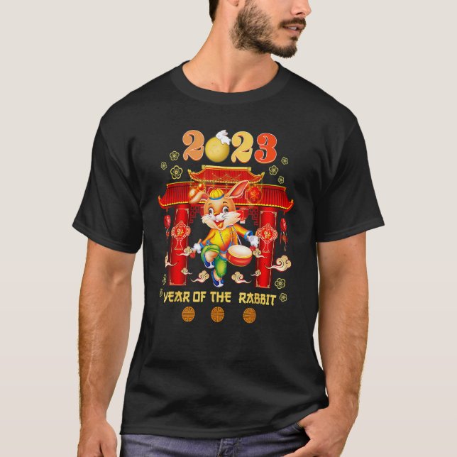 Camiseta Happy New Year 2023 Year Of The Rabbit Eve Party S (Frente)