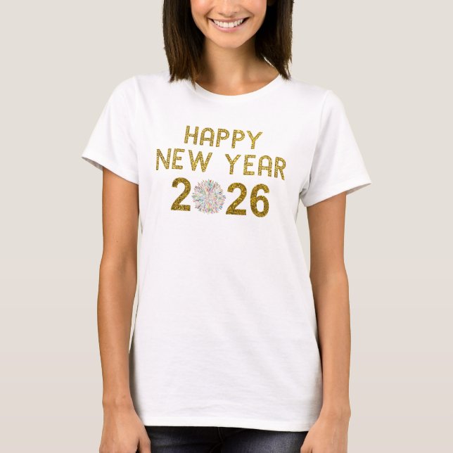 Camiseta Happy New Year 2026 (Frente)