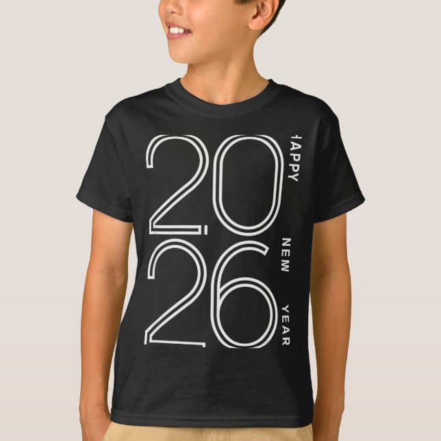 Camiseta Happy New Year 2026 Celebration Eve Party Men Wome (Frente)