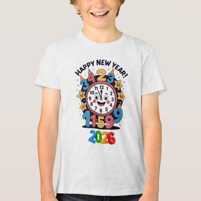 Camiseta Happy New Year 2026 Countdown Clock (Frente)