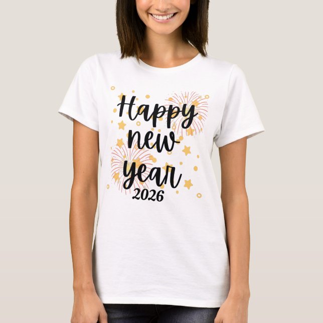Camiseta Happy New Year 2026 Custom (Frente)