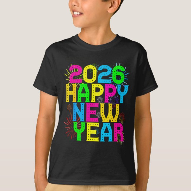 Camiseta Happy New Year 2026 Family Celebration New Years E (Frente)