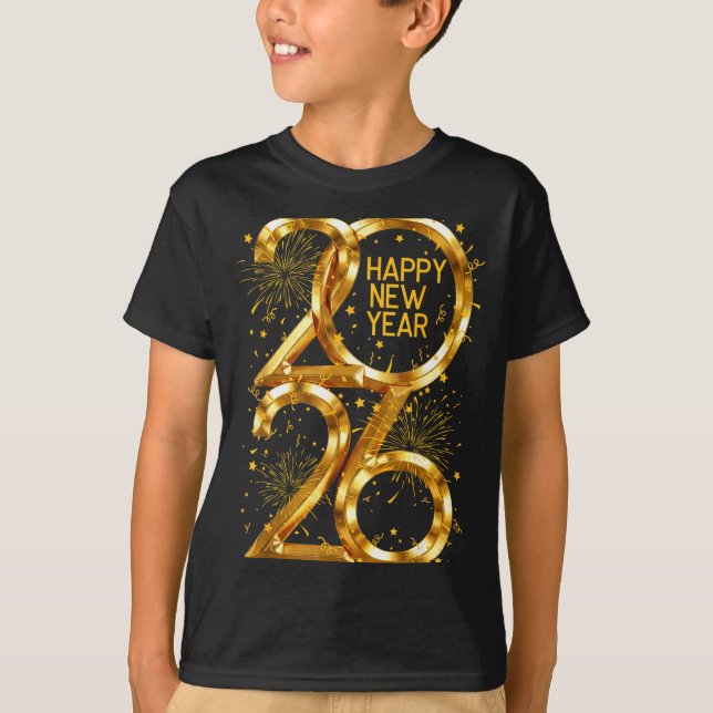 Camiseta Happy New Year 2026 Fireworks New Year Eve's Nye P (Frente)