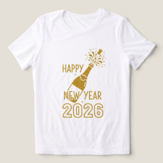Camiseta Happy New Year 2026 Glitter Sweatshirts for Women