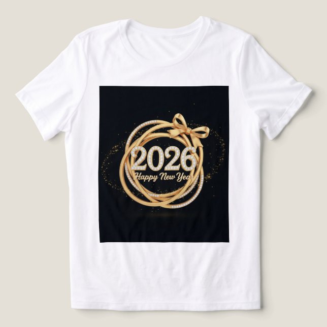 Camiseta  Happy New Year 2026 Glitter Tee for Women (Design frontal)
