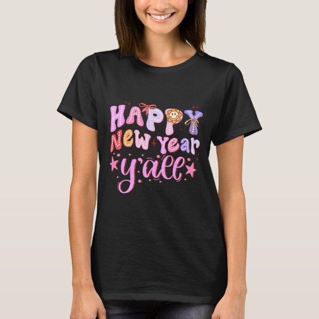 Camiseta Happy New Year 2026 Party Countdown New Years Y'al (Frente)