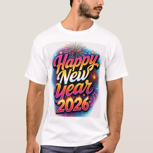 Camiseta Happy New Year Bright Aesthetic Shirt (Frente)