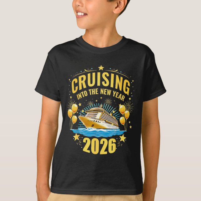 Camiseta Happy New Year Cruise 2026 Party Trip Cruising Int (Frente)