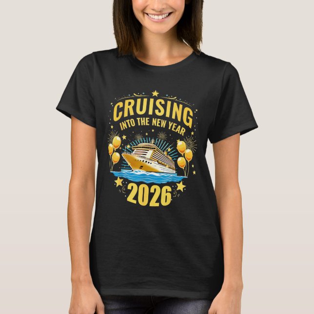 Camiseta Happy New Year Cruise 2026 Party Trip Cruising Int (Frente)