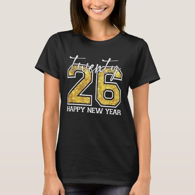 Camiseta Happy New Year Hello 2026 Family Matching (Frente)