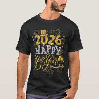 Camiseta Happy New Year Party 2026 Fireworks Family Matchin