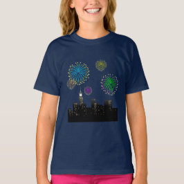 Camiseta Happy New Year’s Eve Midnight Fireworks City Light