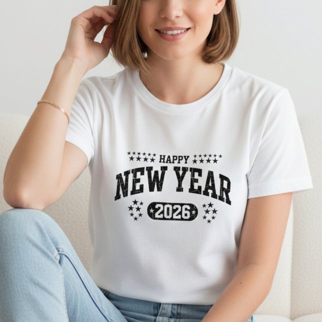 Camiseta Happy New Year T-shirt, New Year 2026 shirt (Criador carregado)