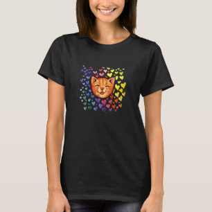 Camiseta Happy Orange Abby Cat Rainbow