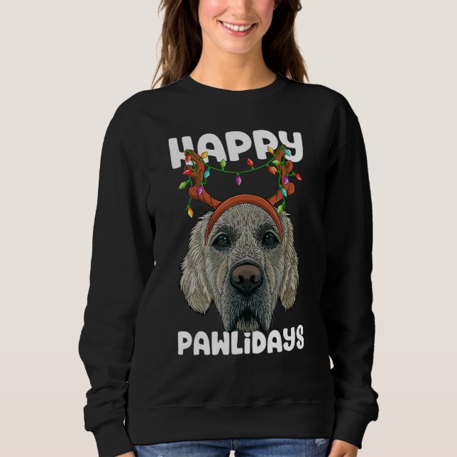Camiseta Happy Pawlidays Golden Retriever Christmas Paw Dog (Frente)