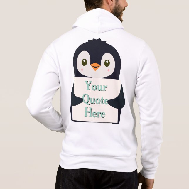 Camiseta Happy penguin holding a sign to personalize (Verso)