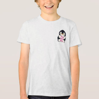 Camiseta Happy penguin holding a sign to personalize