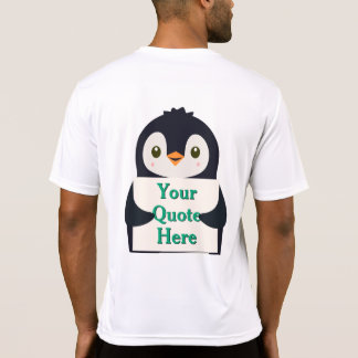 Camiseta Happy penguin holding a sign to personalize