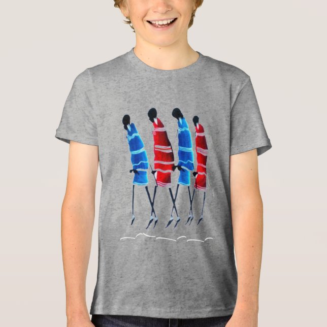 Camiseta Happy People Maasai Art: Street Style | cultural  (Frente)