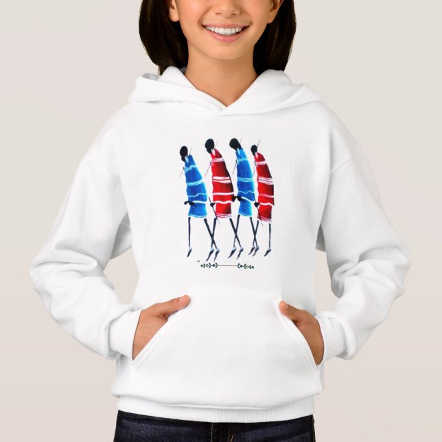 Camiseta Happy People: Maasai Warriors Walking Art Print T- (Frente)