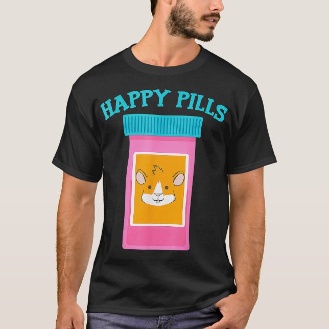 Camiseta Happy Pills Medication Capsule Guinea Pig  (Frente)