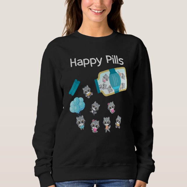 Camiseta Happy Pills Raccoon Cute (Frente)