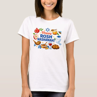 Camiseta 🍯 🍎🐟  Happy Rosh Hashanah Celebration Tee