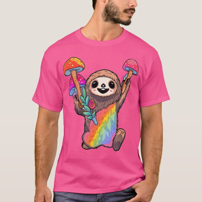 Camiseta Happy Sloth Edm Rave Psychedelic Dj (Frente)