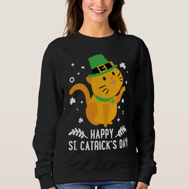 Camiseta Happy St Catrick's Day  Cute Cat St Patricks Day 2 (Frente)