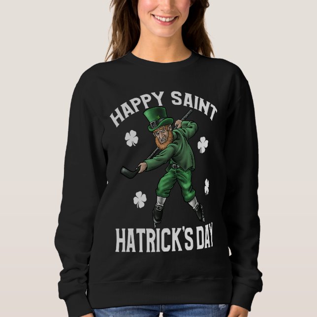 Camiseta Happy St Hatrick's Day St Patrick's Day Hockey (Frente)