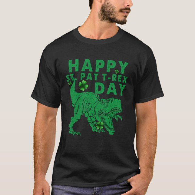 Camiseta Happy St PaT rex Day Dinosaur Rex St Patrick s Day (Frente)