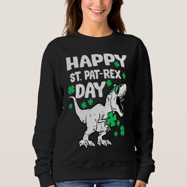 Camiseta Happy St Pat Rex Day Dinosaur St Patricks Day Iris (Frente)