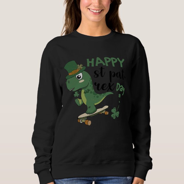 Camiseta Happy St Pat Rex Day St Patricks Dinosaur Toddler  (Frente)