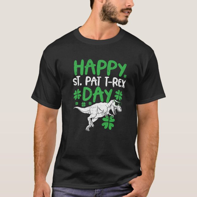 Camiseta Happy St Pat-Rex Dinosaur Saint Patrick's Day For (Frente)